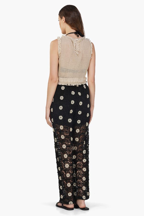 Talia Crochet Fringe Embellished Top - Image 5