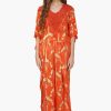 Sunset Palm Foil Wrap Pants