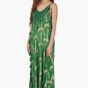 Pine Green Palm Tassel Foil Maxi Dress - Image 3