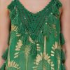Pine Green Palm Tassel Foil Maxi Dress - Image 5
