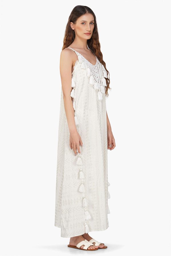 Golden Pearl Lurex Tassel Dress - Image 2