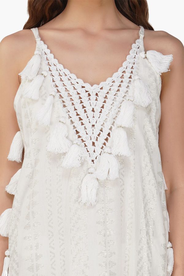 Golden Pearl Lurex Tassel Dress - Image 5