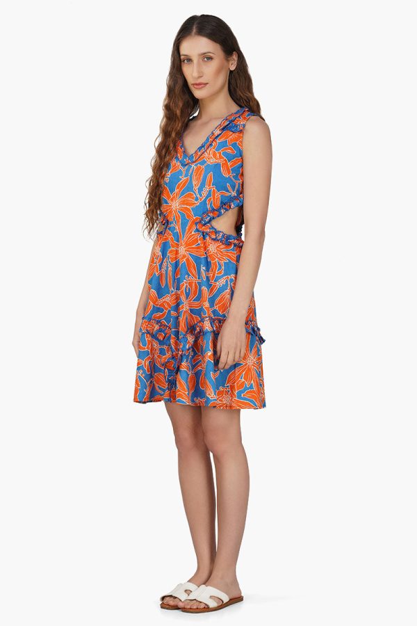 Apricot Beauty Printed Short Dress - Image 3