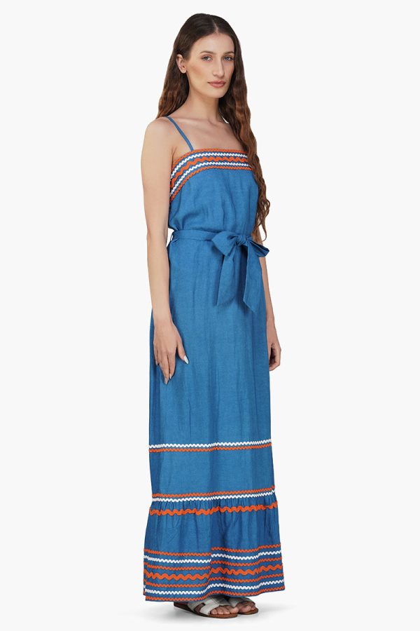 Azure Blue Rick-Rack Maxi Dress - Image 3
