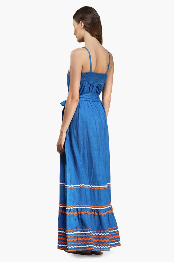 Azure Blue Rick-Rack Maxi Dress - Image 5
