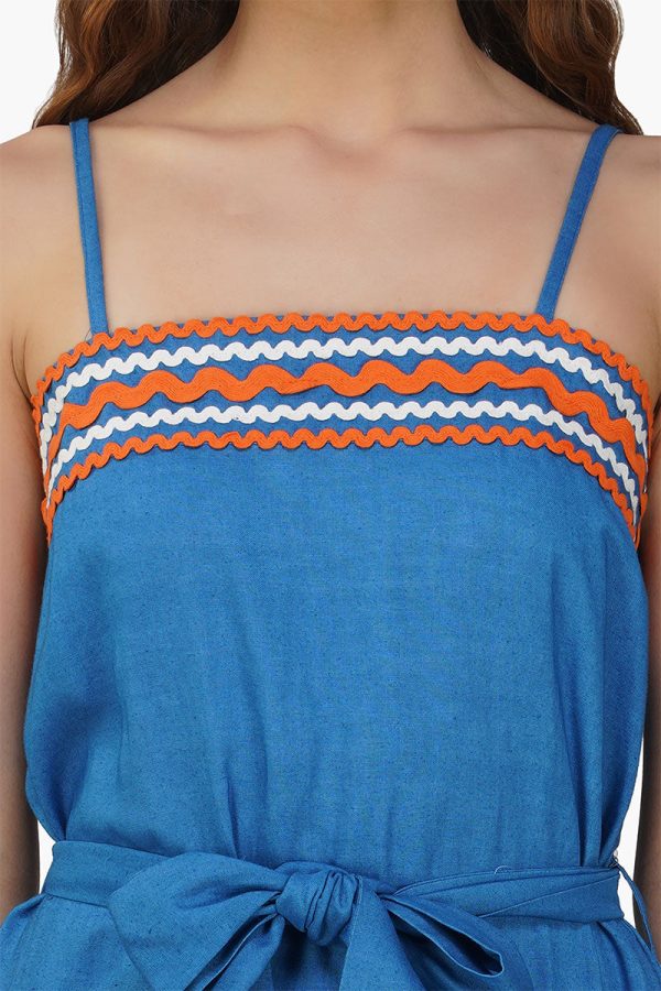 Azure Blue Rick-Rack Maxi Dress - Image 6