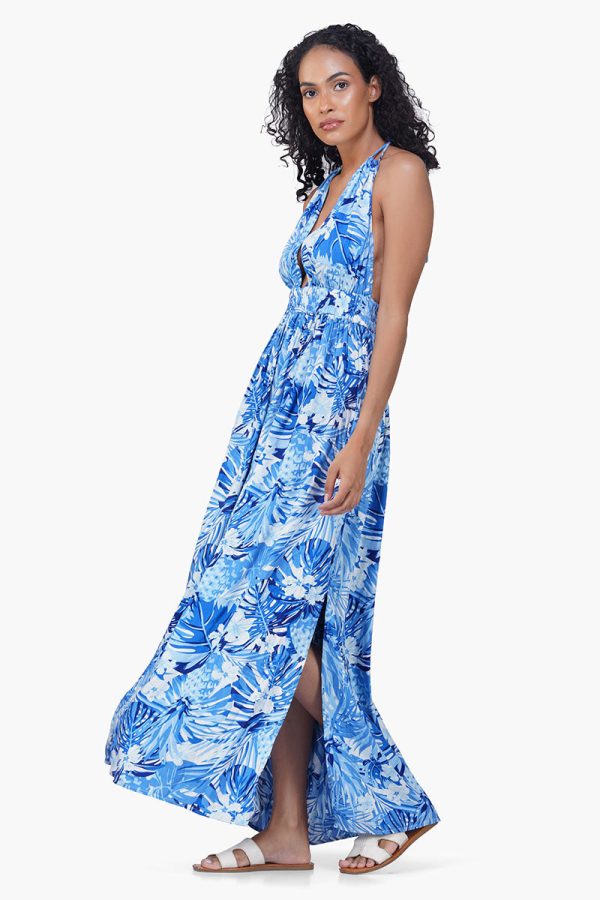 Tropical Blue Maxi Dress - Image 3