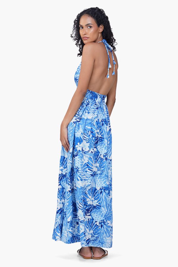 Tropical Blue Maxi Dress - Image 4