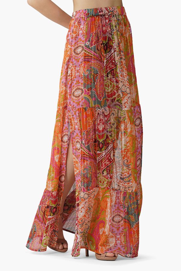 Multi Palm Paisley Tiered Skirt - Image 2