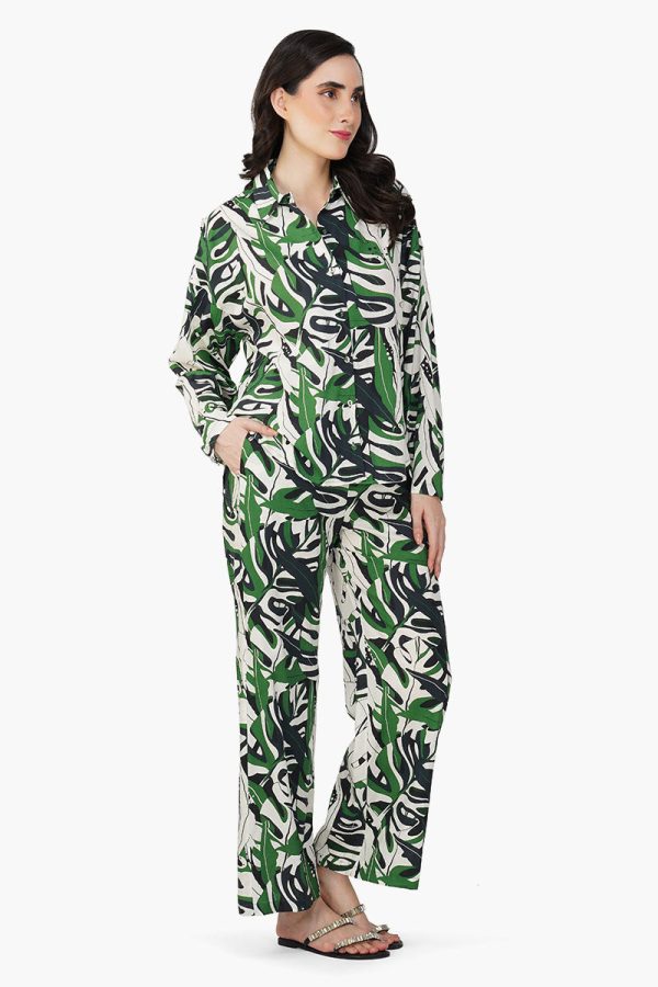 Green Birch Tropical Printed  Shirt - Image 2