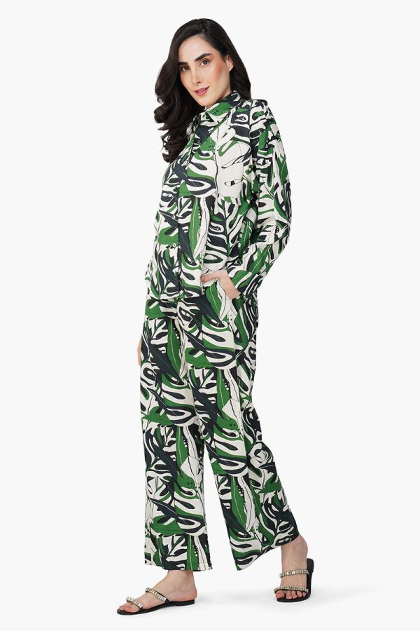 Green Birch Tropical Printed  Shirt - Image 3