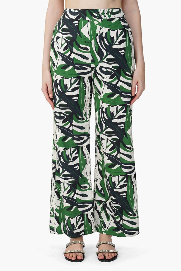 Green Birch Tropical Printed Pants - Image 2