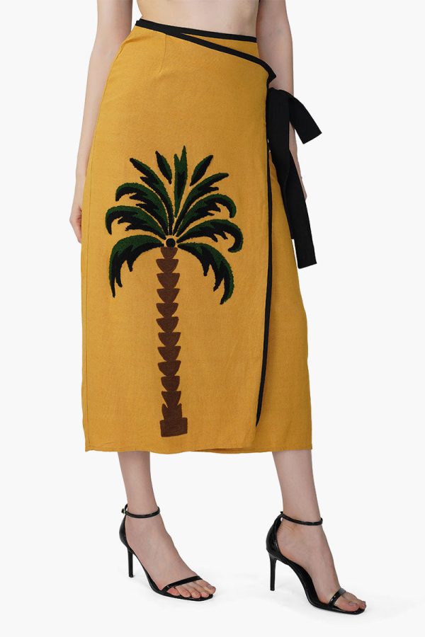 Medallion Palm Wrap Skirt - Image 3
