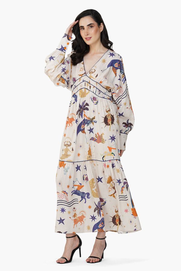 Day And Night Mix Match Celestial Printed Maxi Dress - Image 3