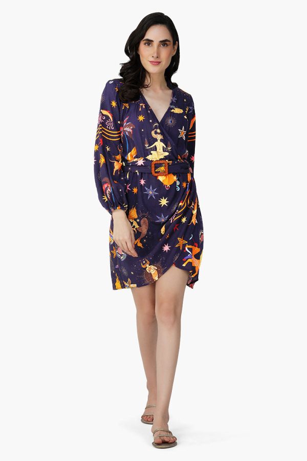 Dark Night Celestial Printed Short Dress - Image 2