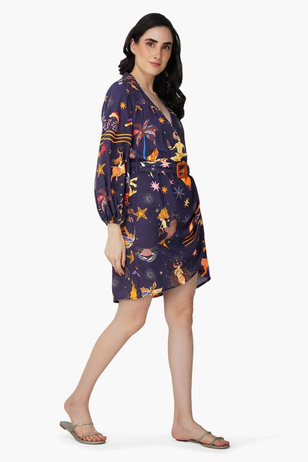 Dark Night Celestial Printed Short Dress - Image 3