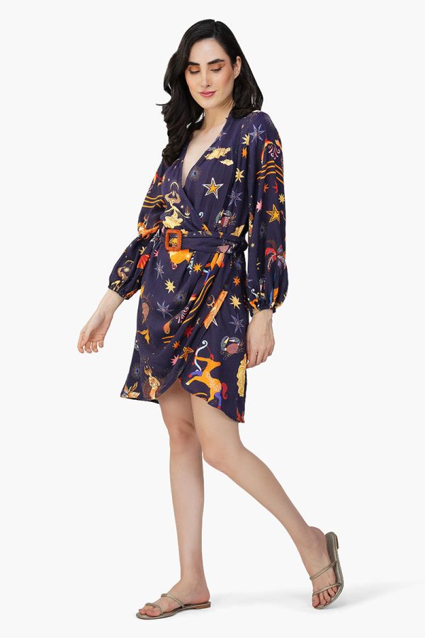 Dark Night Celestial Printed Short Dress - Image 4