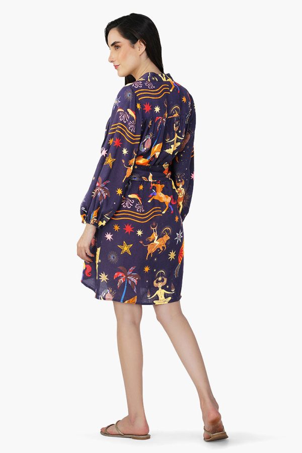 Dark Night Celestial Printed Short Dress - Image 5