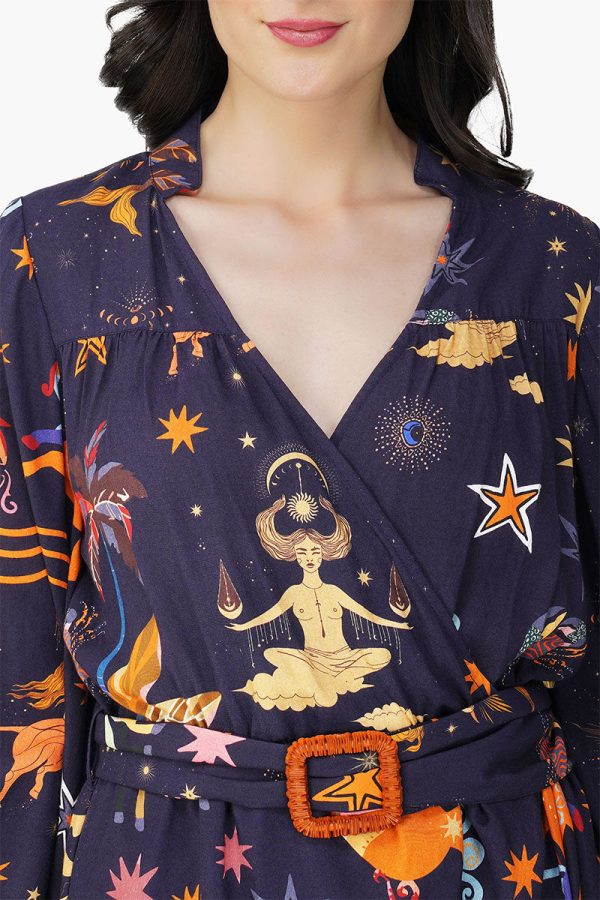 Dark Night Celestial Printed Short Dress - Image 6