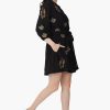 Black Safari Tiger Embroidered Short Dress - Image 3