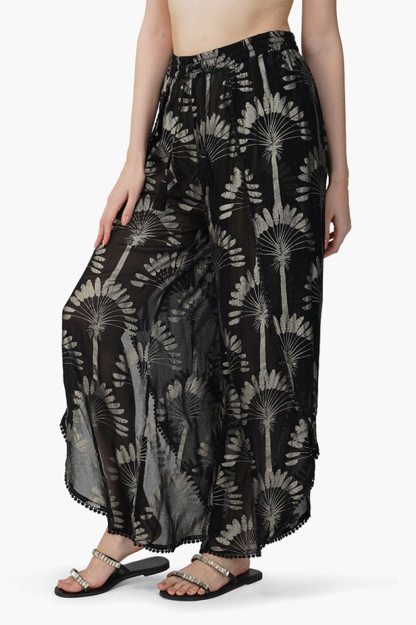 Silver Black Foil Printed Wrap Pants - Image 3
