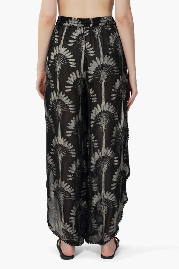 Silver Black Foil Printed Wrap Pants - Image 4