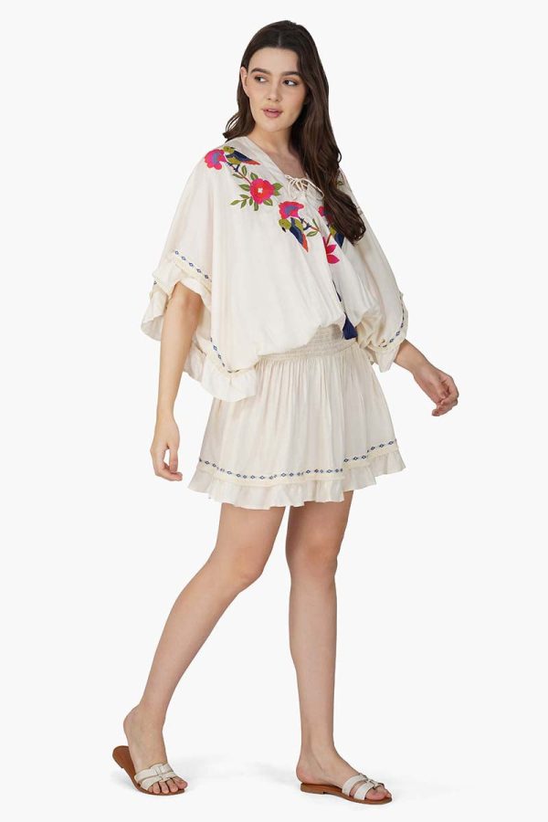 Flora Bird Wings Embellished Cover Up - Image 2