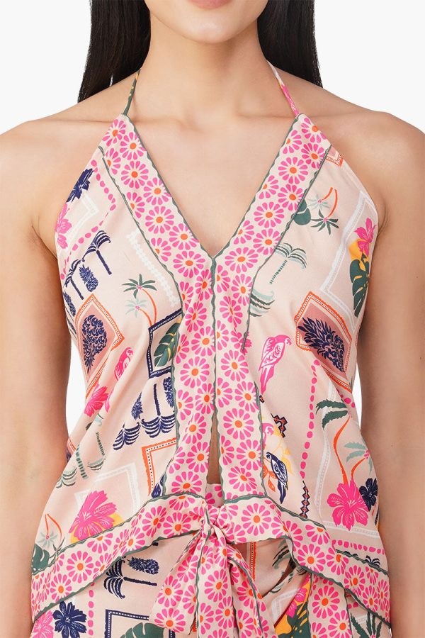 Manicured Farm Print Knot Top - Image 5