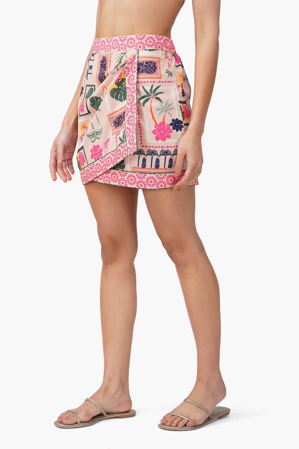 Manicured Farm Print Overlap Skirt - Image 4