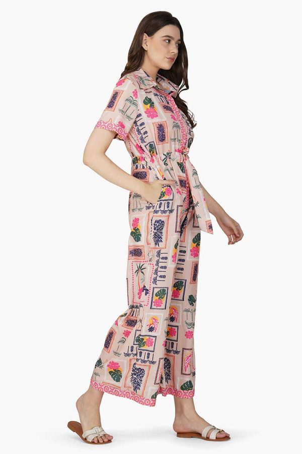 Manicured Farm Print Flaired Jumpsuit - Image 2