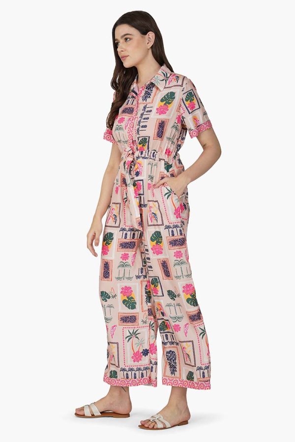 Manicured Farm Print Flaired Jumpsuit - Image 3