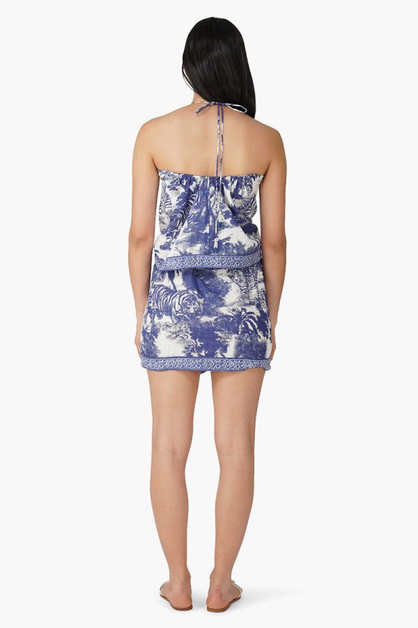 Midnight Blue Jungle Printed Knot Top - Image 4