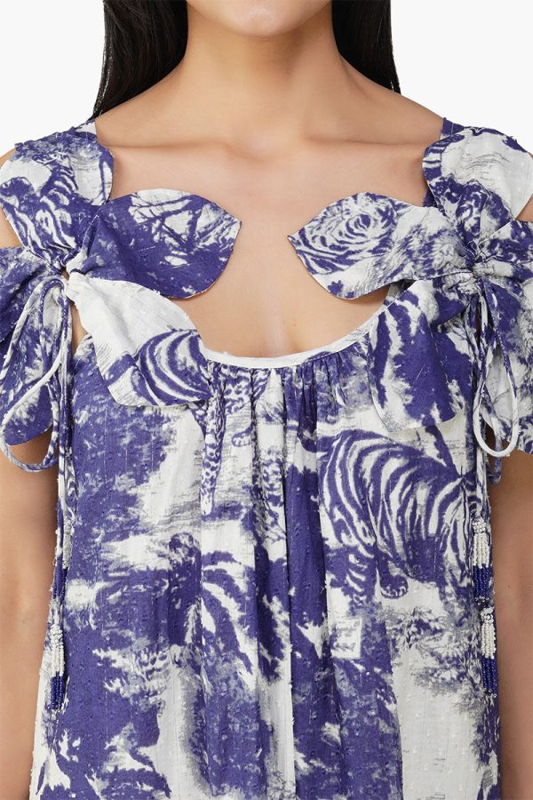 Midnight Blue Jungle Printed Maxi Dress - Image 5
