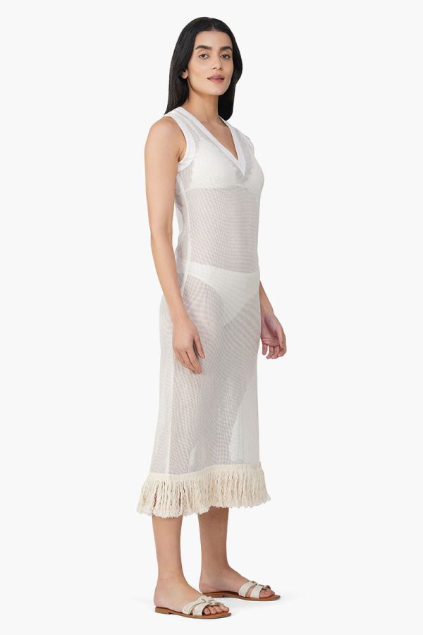 Delyssa Crochet Lace Fabric Fringes Cover Up - Image 2