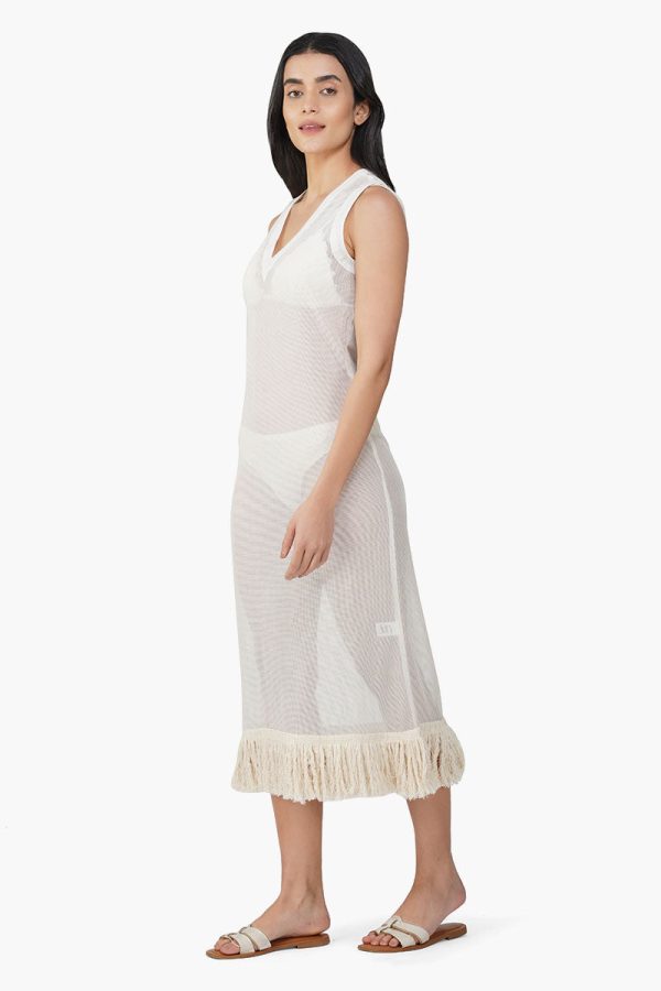 Delyssa Crochet Lace Fabric Fringes Cover Up - Image 3