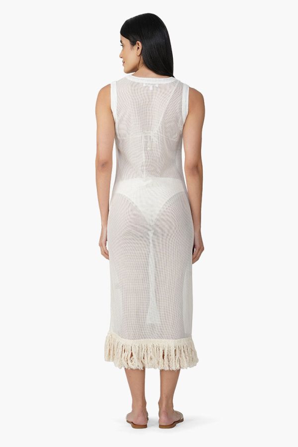 Delyssa Crochet Lace Fabric Fringes Cover Up - Image 4
