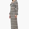 Charcoal Stripe Crochet Long Dress - Image 3