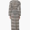 Charcoal Stripe Crochet Long Dress - Image 4