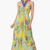 Farm Peru Tropic Lurex Printed Halter Dress