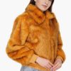 Golden Fox Faux Fur Bomber Jacket - Image 2