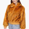 Golden Fox Faux Fur Bomber Jacket - Image 3