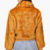 Golden Fox Faux Fur Bomber Jacket - Image 4