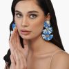 Indigo Dip Dyed Raffia Earrings - Image 2