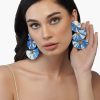 Indigo Dip Dyed Raffia Earrings - Image 3