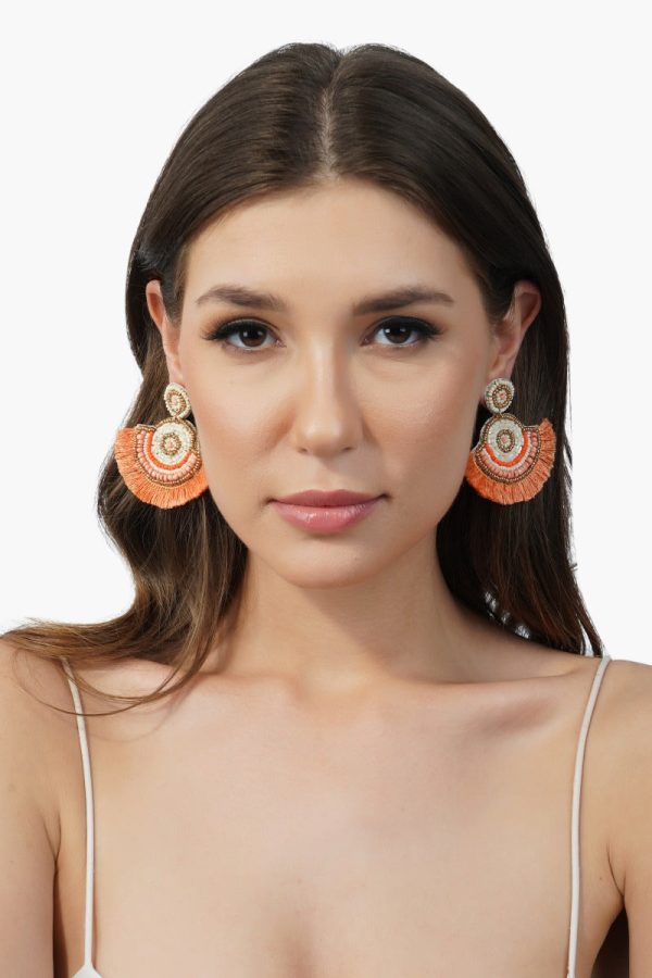 Peach Parfait Embellished Earrings - Image 2
