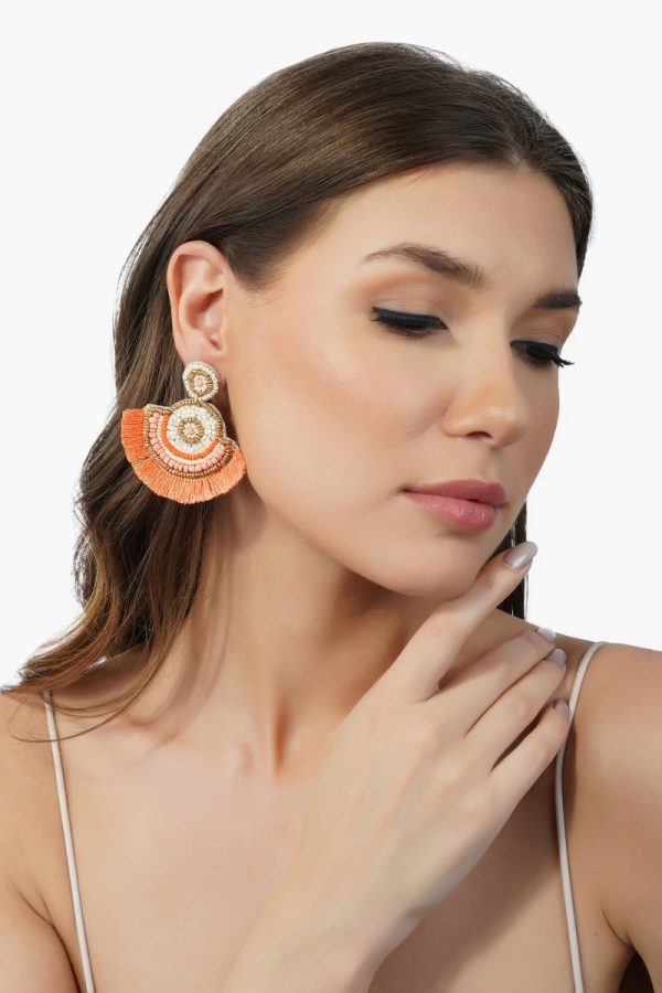 Peach Parfait Embellished Earrings - Image 3