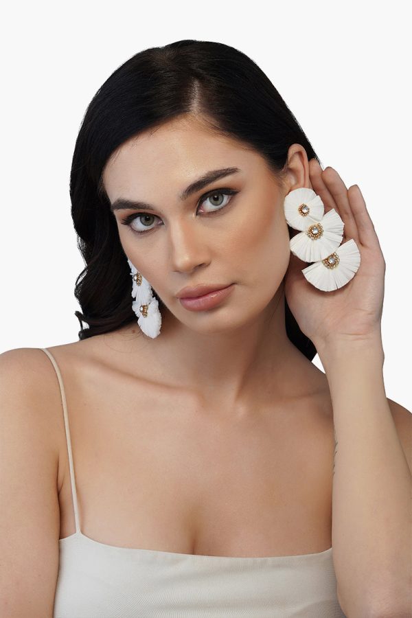 Morning Glory Raffia Earrings - Image 3