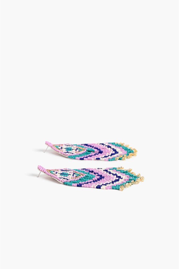 Luxe Lilac Beaded Earrings - Image 4