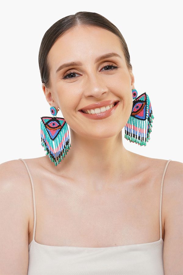 Love Triangle Evil Eye Earrings - Image 3