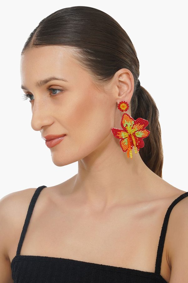 Coral Lily Earrings - Image 3
